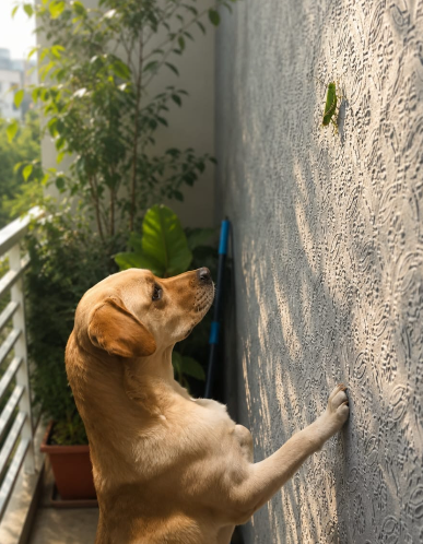 Rooh looking over the creations