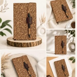 Premium Natural Cork A5 Diary with Pen Holder