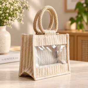 Jute Window Hamper Bag
