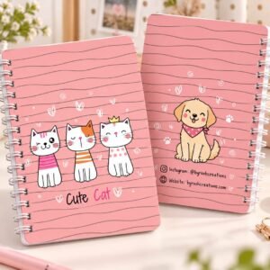 Whiskers & Wags | A6 Cute Cats & Puppy Spiral Diary